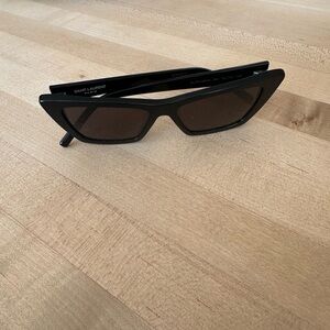 Saint Laurent Black Glossy Sunglasses Temple Arm Detail